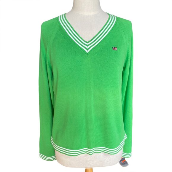 Vintage Polo Jeans Co Ralph Lauren Sweater Wm Green American Flag Preppy Y2K-XL - Picture 6 of 12